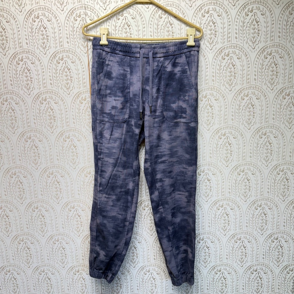 Athleta Farallon Printed Jogger Womens 4 Blue Camo Tie‎ Dye Stretch Cotton Pants